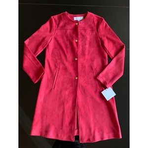 MatNew York faux suede red short coat, NWT, XS